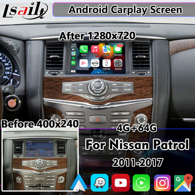 Multimédios sem fio de Lsailt Android auto tela de 8 polegadas para Nissan Patrol Y62