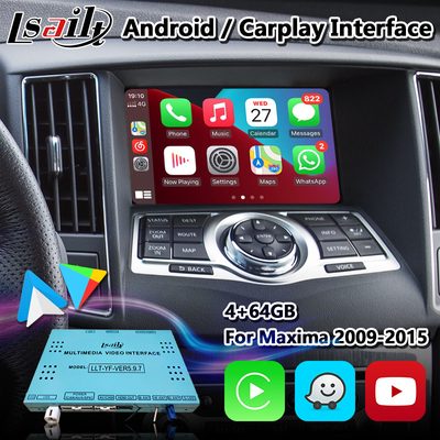 Relação de Lsailt Android Carplay para Nissan Maxima A35 2009-2015 com navegação Android sem fio auto Waze Youtube de GPS
