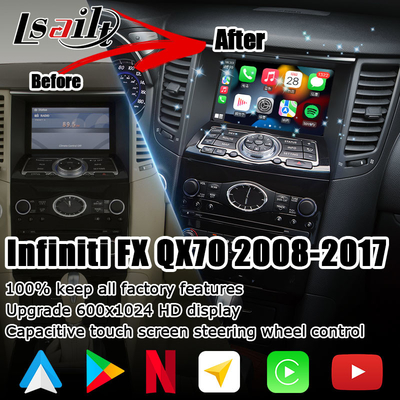 INFINITI QX70 FX35 FX37 atualização de tela HD sem fio carplay android auto IT06