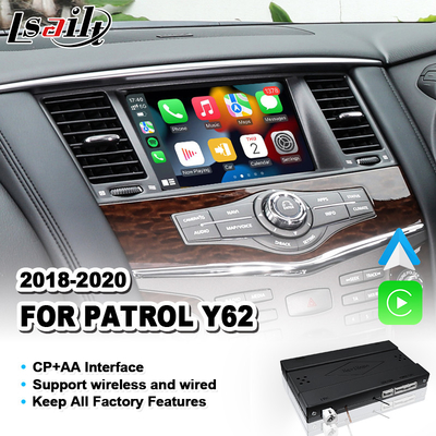 Relação sem fio da integração de Lsailt Android auto Carplay para Nissan Patrol Y62 2018-2020