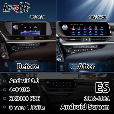 Lsailt 12,3 exposição de Lexus Android Auto Screen RK3399 Youtube Carplay da polegada para ES250 ES300h ES350