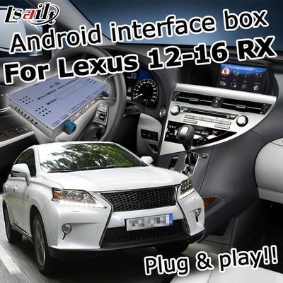 Relação video da versão de Lexus RX350 12-15, automóvel carplay opcional do androide da caixa da navegação de 2/3GB RAM Android