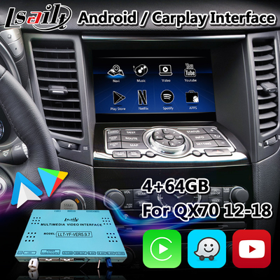 4+64GB sem fio Android interface automática Android Carplay para Infiniti QX70 QX50 QX60 Q70