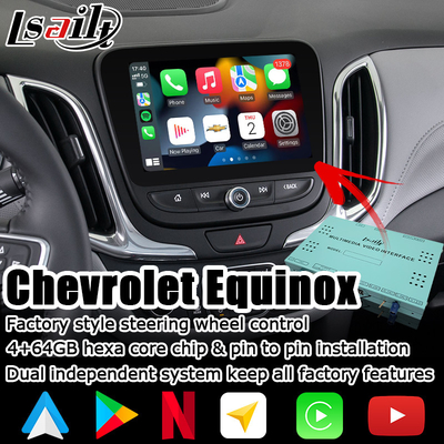 Equinócio video Mylink de WIFI 4+64GB Chevrolet da caixa da relação de CarPlay Android auto