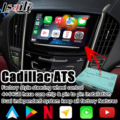 Relação video caixa carplay sem fio da navegação de Android da auto para o vídeo do ATS de Cadillac