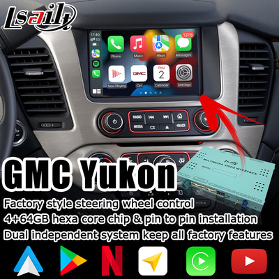 Automóvel video do androide da caixa da relação da caixa da navegação de Android 9,0 Carplay para GMC Yukon etc.