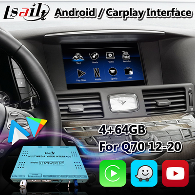 Caixa da relação de Navigaiton do carro de Lsailt para Infiniti Q70 com Android sem fio auto Carplay