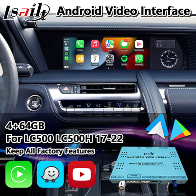 relação video do carro de Android da caixa da navegação de 4G 64G GPS para Lexus LC500 LC 500h 2017-2022