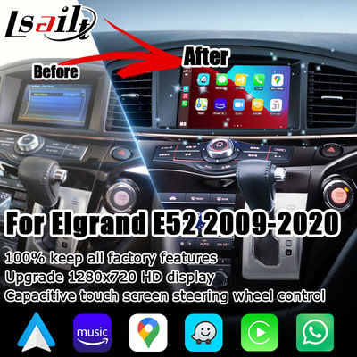 Elevação capacitiva do tela táctil do androide carplay sem fio de Nissan Elgrand Quest E52 IT06 auto