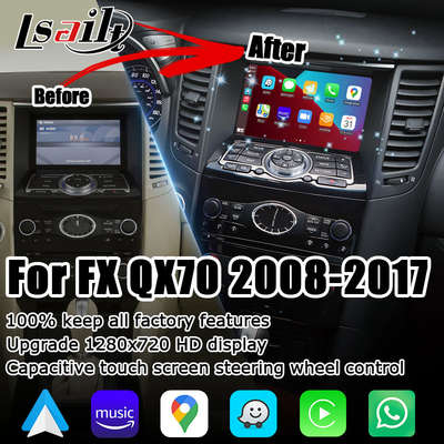 Elevação da tela de Infiniti FX35 FX50 FX37 FX QX70 IT06 HD com o automóvel carplay sem fio do androide