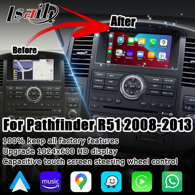 Elevação do androide carplay sem fio da tela de Nissan Pathfinder R51 IT06 HD auto