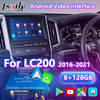 Lsailt CP AA Interface de vídeo multimídia Android para Toyota Land Cruiser 200 GXL Sahara VX VXR VX-R LC200 2016-2021