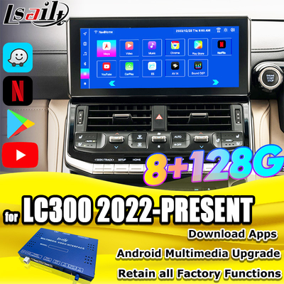 Lsailt OEM Modulo de Atualização Android para Land Cruiser 300 2022-Presente Integração de Interface Android YouTube, Waze, Play Store
