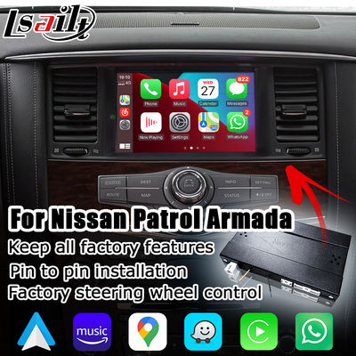 Auto relação 2011-2017 video de Nissan Patrol Armada Y62 Android Carplay sem fio