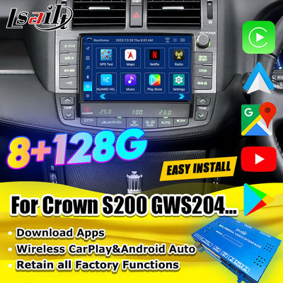 Android 13 Interface Multimídia para Toyota Crown S200 URS206 Modelo 2008-2012 Modulo de Atualização Android Incluído YouTube, NetFlix, Google Map