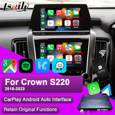 Módulo Lsailt Apple CarPlay Android Auto para Crown S220 GSW224 2018-2022 Integração Espelhamento de Celular, Câmera de Ré