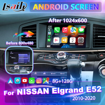 Tela multimídia Lsailt Android Carplay para Nissan Elgrand E52 2010-2020