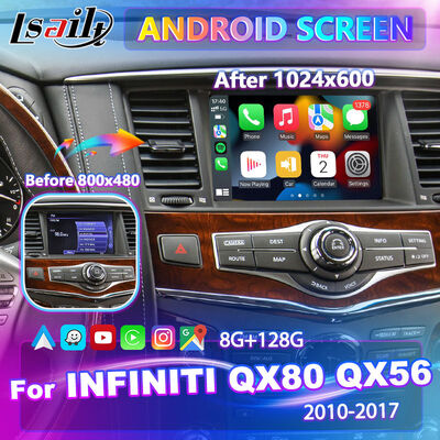 Tela multimídia Lsailt Android Carplay para 2010-2017 Infiniti QX80 QX56