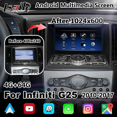 Lsailt 7 polegadas carro tela multimídia carplay para infiniti g25 q40 q60