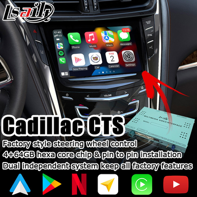 Caixa da navegação de Android 9,0 do androide carplay sem fio auto para a caixa video da relação de Cadillac CTS