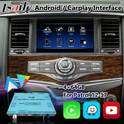 Relação de Lsailt Android Carplay para Nissan Patrol Y62 2011-2017 com navegação Youtube de GPS