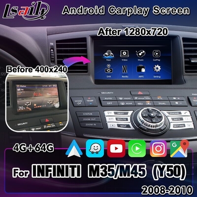 A tela da polegada HD Android Carplay de Lsailt 8 para Infiniti M Series 2008-2013 com multimédios indica M25 M30d M37 M56 M35h