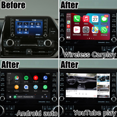 Interface de vídeo de carro carplay sem fio Android auto Android 13 TOYOTA Highlander