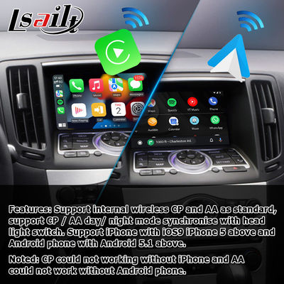 Carplay sem fio Android Auto para Infiniti G37 G25 Q40 Q60 370GT skyline 08IT