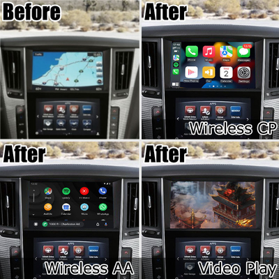 Relação dos meios da projeção da tela do androide carplay sem fio de Infiniti Q50 Q60 auto