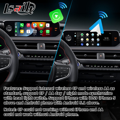 Tela do androide carplay sem fio de Lexus UX200 UX350h auto que espelha multi meios