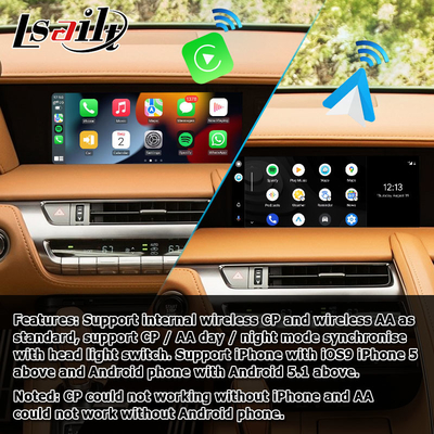 Espelhar carplay da tela do apoio da relação dos meios do androide sem fio de Lexus LC LC500 LC500h auto