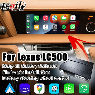 Espelhar carplay da tela do apoio da relação dos meios do androide sem fio de Lexus LC LC500 LC500h auto