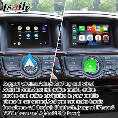Tela dos multimédios do carro de CarPlay para Nissan Pathfinder, patrulha, armada Infiniti QX com automóvel de Android