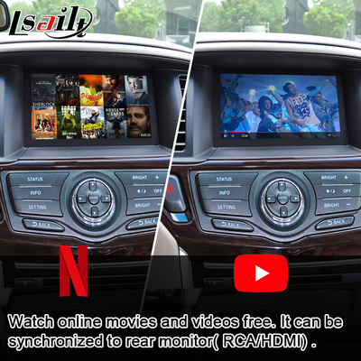 Tela dos multimédios do carro de CarPlay para Nissan Pathfinder, patrulha, armada Infiniti QX com automóvel de Android