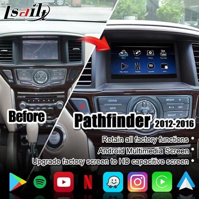 Tela dos multimédios do carro de CarPlay para Nissan Pathfinder, patrulha, armada Infiniti QX com automóvel de Android