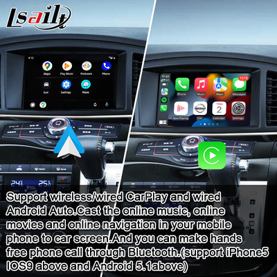 Tela sem fio dos multimédios do carro de CarPlay para Nissan Elgrand Patrol, armada Infiniti QX com navegação de GPS, automóvel de Android