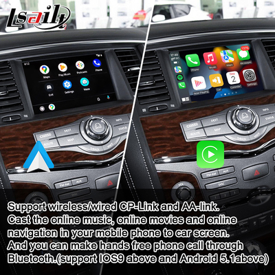 Tela dos multimédios do carro de Lsailt para a patrulha Nissan Armada com CarPlay sem fio, YouTube, exposição da elevação