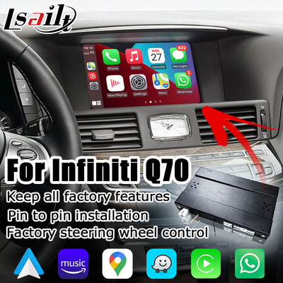 Tela do telefone do androide carplay sem fio de Infiniti Q70 auto que espelha a caixa dos meios da projeção por Lsailt