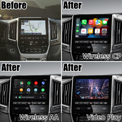 Multimédios do androide carplay sem fio do estilo do OEM do Toyota Land Cruiser LC200 os auto conectam a elevação