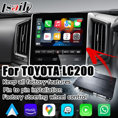 Multimédios do androide carplay sem fio do estilo do OEM do Toyota Land Cruiser LC200 os auto conectam a elevação