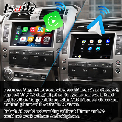 Elevação carplay de Apple Android auto para o estilo do OEM de Lexus GX460 para integrar a elevação