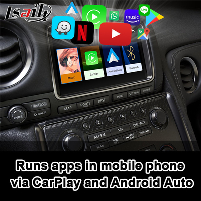A relação de Carplay para Nissan GT-R R35 GTR 2008-2017 integrou o automóvel sem fio de Android, relação do espelho