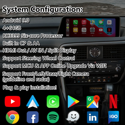 Lsailt Android Video Interface para Lexus RX350 RX450h RX200t RX350L RX450L RX AL20 2016-2019