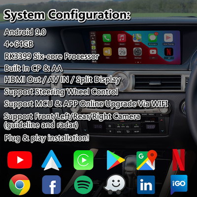Lsailt Android Car Multimedia Interface para Lexus GS300h GS200t GS350 GS450h GSF GS L10 2016-2020