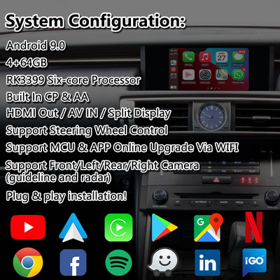 Lsailt Android Multimédia Interface para Lexus IS 300h 250 350 200t 300 AWD F Sport XE30 2013-2016