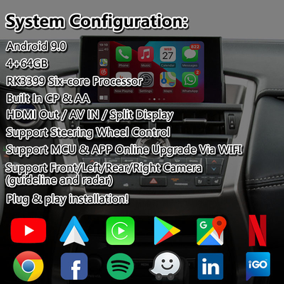 Lsailt Android Multimédia Interface de vídeo para Lexus NX300h NX200t NX F-Sport Touchpad Control 2014-2017