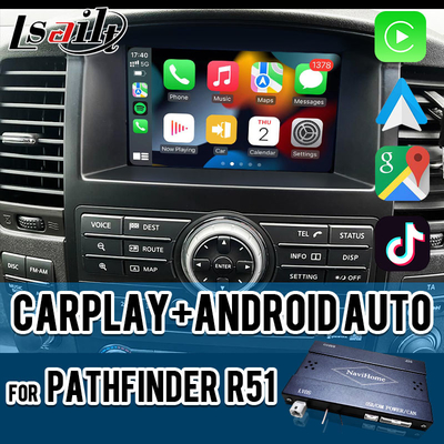 Interface CarPlay sem fio para Nissan Pathfinder R51 Navara D40 2013-2016 Android Auto, CarLife, Mirror Link
