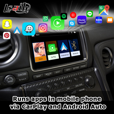Interface CarPlay sem fio para GT-R GTR R35 2011-2017 Inclui Android Auto, Navegação GPS, Câmera Retro