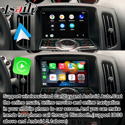 Lsailt Carplay Interface Box para Nissan 370Z 2010-2020 Android Auto Support Comando de voz, controle de direção