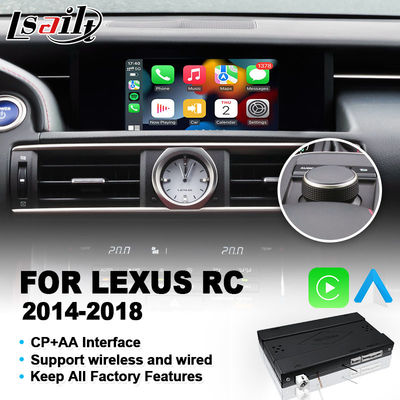 Interface Lsailt Wireless Carplay para Lexus RCF RC300 RC200t RC300h RC350 RC Controle de Botão 2014-2018 IS RX NX